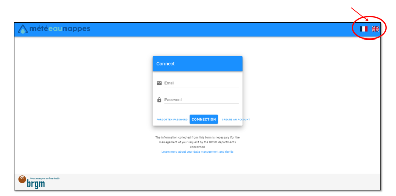 Application web MétéEAU Nappes en version bilingue